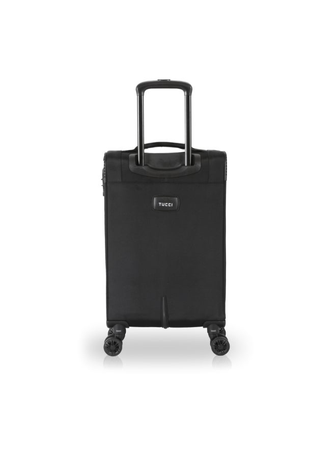 توتشي طقم حقائب سفر سوبريما بغلاف ليّن وعجلات قابلة للإزالة 3 قطع أسود 78 x 34 x 50 سم T0368 BLACK - Image 3