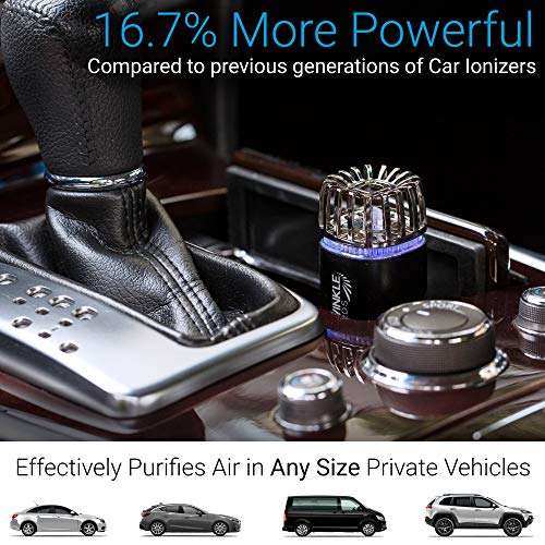 TWINKLE BIRDS Car Air Purifier Ionizer - 12V Plug-in Ionic Anti-Microbial Car Deodorizer with Dual USB Charger - Smoke Smell, Pet and Food Odors, Allergens, Viruses Eliminator for Car (Matte Black) - Image 4