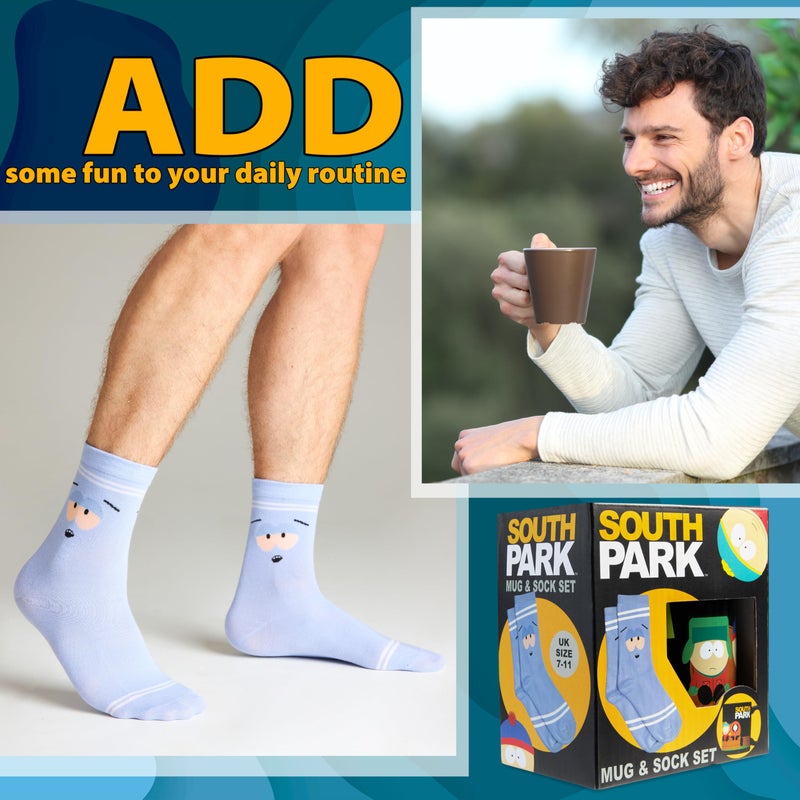 South Park Mug and Socks Set for Men, Teens, 11oz Ceramic Coffee Cup and Crew Socks US Size 7.5â€“11.5, Funny Novelty Mug Gift Box, Gifts for Men (Blue/Black) - Image 3