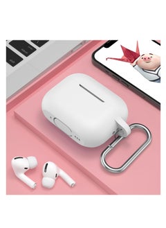 Aookay For Apple Airpod 4/Airpods 4th Generation/Airpod 4th Gen Case Cover with Keychain, Full Protective Silicone Case Accessories , Front LED Visible (White)  - Image 2