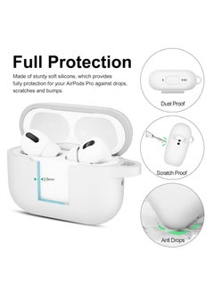 Aookay For Apple Airpod 4/Airpods 4th Generation/Airpod 4th Gen Case Cover with Keychain, Full Protective Silicone Case Accessories , Front LED Visible (White)  - Image 3
