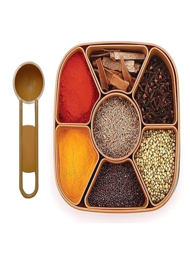 QUALIZA Plastic Masala Box 1 Pc – Multicolor Spice Storage Container, Rangoli Organizer Dabba, Stylish Airtight Kitchen Box for Indian Spices, Compact Multi-Compartment & Durable Traditional Storage - Image 4