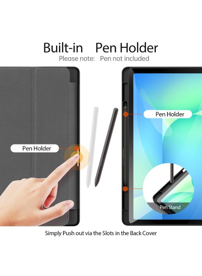 عام غطاء لسامسونج جالكسي تاب S10 FE بلس 13.1 بوصة 2025: غطاء لوحي مع حامل قلم، جلد PU فاخر مقاوم للسقوط والصدمات مع ميزة الاستيقاظ/النوم التلقائي. - Image 4