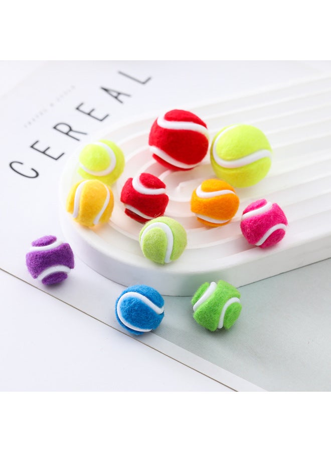 Direct Simulation Mini Tennis Accessories Tennis Keychain Pendant Tennis Stud Earrings Creative DIY Accessories-Color:2.6cm Tennis Ball-randomly Mixed Colors  - Image 2