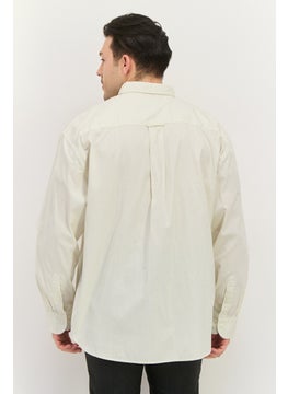 GANT Men Relaxed Fit Plain Long Sleeve Casual Shirt, Off White  - Image 2