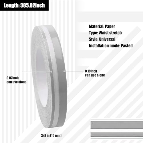 GKmow 2 PCS Car Waistline Body Sticker, 32.1Ft x 0.4In Pinstripe Small Color Strip Decoration, Free Cutting Personalized DIY External Decals, Universal for Most Car Trim Accessories (Plating Silver) - Image 2