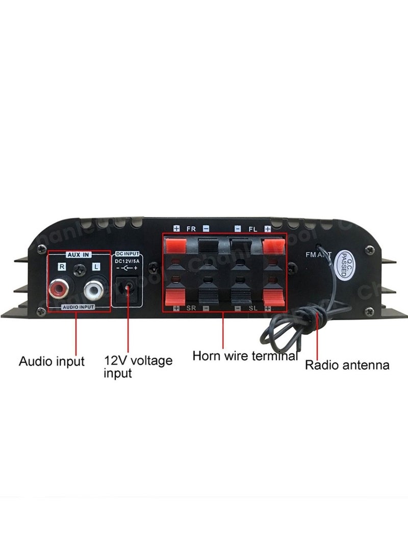 Generic - HiFi Sound Amplifier Digital 4 Channel Audio Amplifier Bluetooth Karaoke Player FM Radio Support Remote Control - Image 1