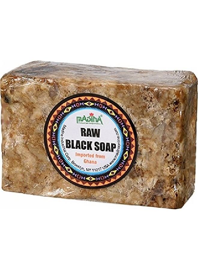 Madina صابون أسود أفريقي خام الأفضل لعلاج حب الشباب، الإكزيما، جفاف الجلد، الصدفية، إزالة الندبات، قشرة الرأس، إزالة البثور، مضاد للفطريات، غسول للوجه والجسم (16 أونصة) - Image 3
