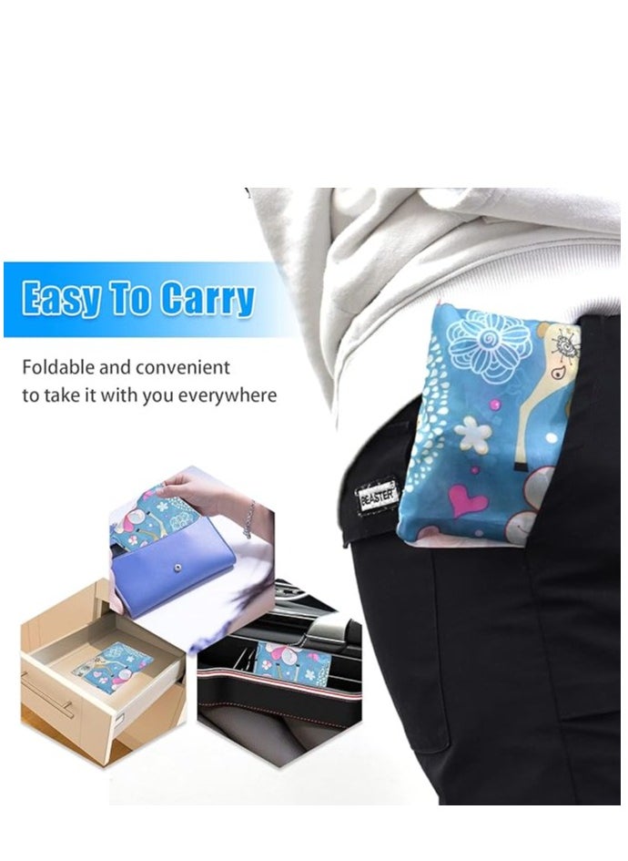SYOSI - 6 Pcs Reusable Grocery Bag, Foldable Eco-Friendly Shopping Bags, Lightweight Washable Ripstop Nylon Large Tote Bag - Image 1