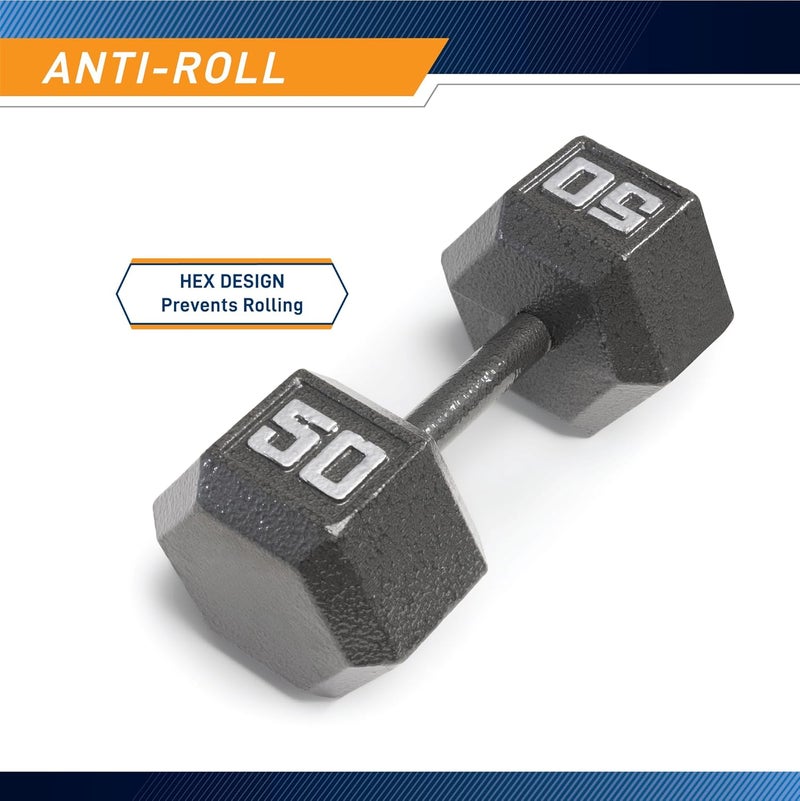 Marcy Cast Iron Hex Dumbbells Collection - Available size from 3-lb to 100-lb, SOLD INDIVIDUALLY - Image 3