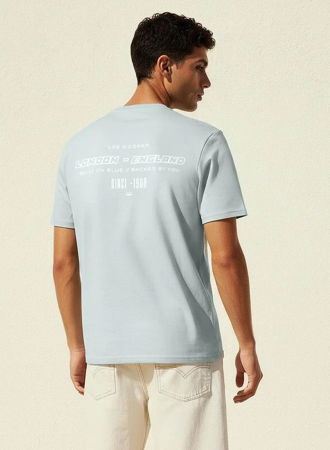 لي كوبر Lee Cooper Men Regular Fit Crew Neck Short Sleeve Logo Print T-shirt