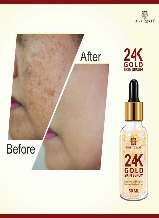 Pink Square 24K Gold Face Serum | Anti-Ageing & Anti-Wrinkle Facial Serum for Radiant Skin, Pack of 3x30ML Each | For Men & Women - Image 4