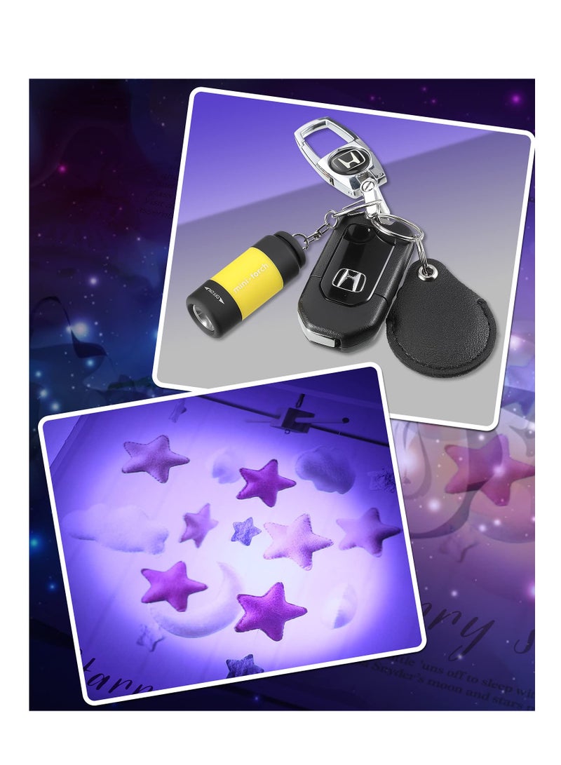 Zikra 12 Pieces Mini Keychain Flashlight USB Torch Rechargeable Colorful LED Flashlight High-Powered Keychain Lamp - Image 3