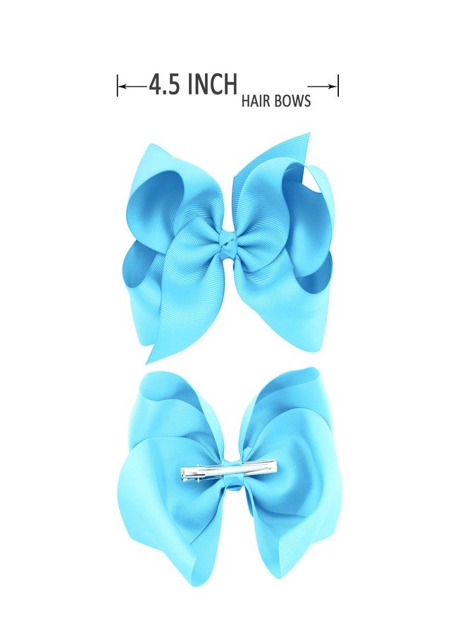 Ronger2000 4.5 Inch White Hair Bow Clips for Girls - Set of 2 - Image 2