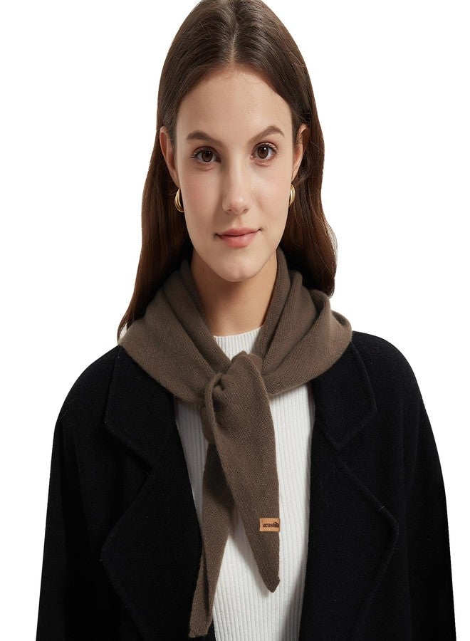 ACUSHLA Wool Triangle Scarf Knitted Triangle with Rice Grain Knitted Pattern in Solid Colors, Light Cloth Soft Many Color Combinations Light Scarf, Brown 09, 110cmX38cm - Image 1