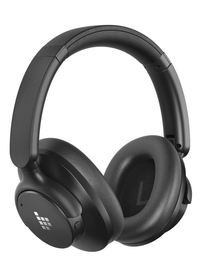 ترونسمارت سماعات Tronsmart Sounfii Q20 النشطة لإلغاء الضوضاء، سماعات رأس لاسلكية فوق الأذن تعمل بتقنية البلوتوث، وقت تشغيل 60 ساعة، صوت غني بالتفاصيل، معادل مخصص، أكواب أذن مريحة، للسفر والمكتب المنزلي (أسود)  - Image 1