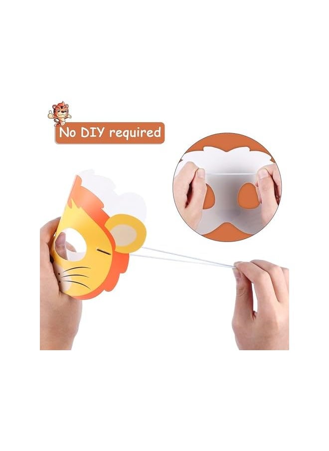 The Bros 16 Pcs Jungle Safari Animal Masks for Kids - Woodland Theme Birthday Party Decorations, Halloween Costumes & Dress-Up Activities (Boys/Girls DIY Supplies)  - Image 4