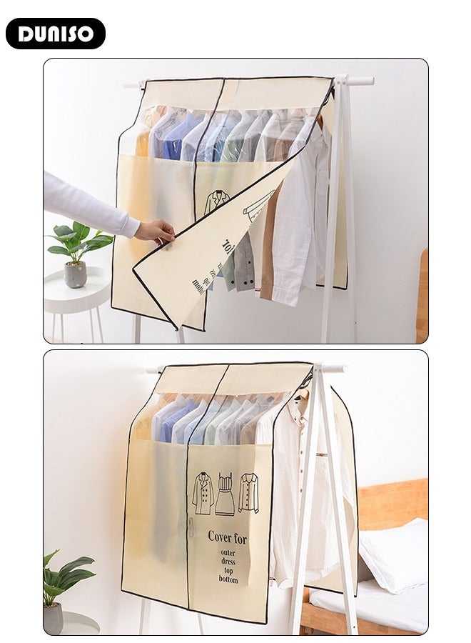 DUNISO Hanging Garment Bag,  Large Closet Clothing Protector, Dust-proof Wardrobe Garment Storage Bag, Coat Covers for Closet with Strap for Suits, Shirts, Jackets, Long Dress - Image 3