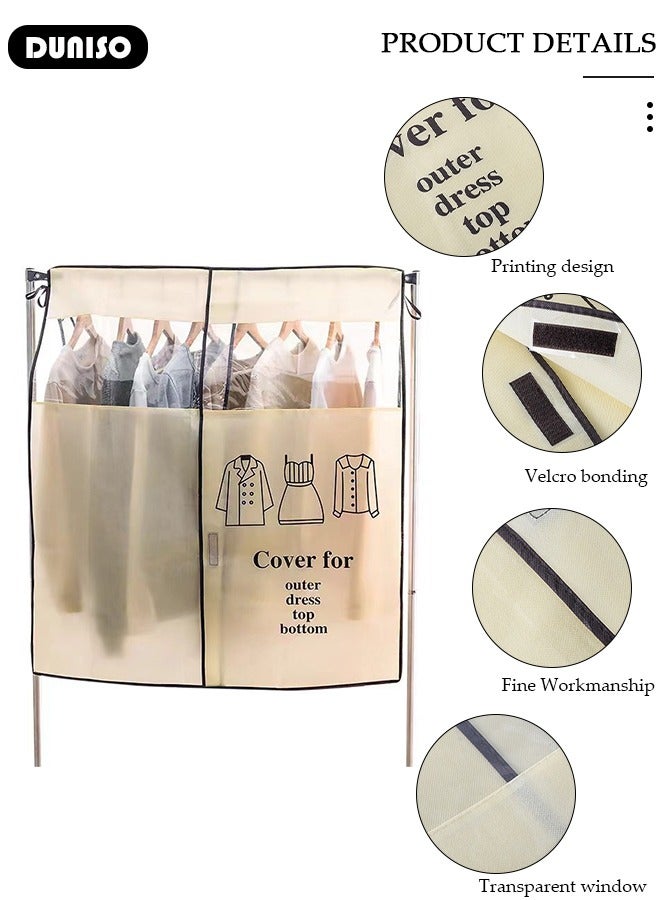 DUNISO Hanging Garment Bag,  Large Closet Clothing Protector, Dust-proof Wardrobe Garment Storage Bag, Coat Covers for Closet with Strap for Suits, Shirts, Jackets, Long Dress - Image 2