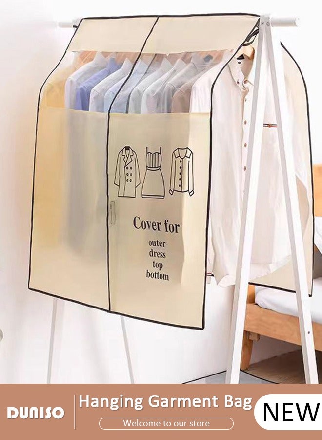 DUNISO Hanging Garment Bag,  Large Closet Clothing Protector, Dust-proof Wardrobe Garment Storage Bag, Coat Covers for Closet with Strap for Suits, Shirts, Jackets, Long Dress - Image 1