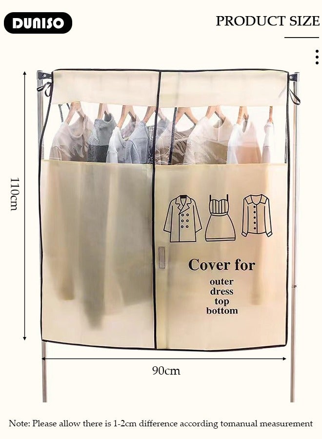 DUNISO Hanging Garment Bag,  Large Closet Clothing Protector, Dust-proof Wardrobe Garment Storage Bag, Coat Covers for Closet with Strap for Suits, Shirts, Jackets, Long Dress - Image 4