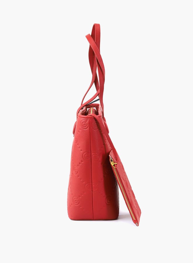 Gabriella Gucci Monogram Embossed Tote Bag with Pouch  - Image 3