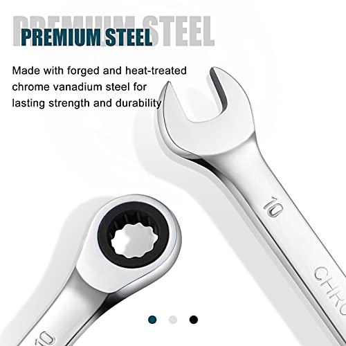 SORAKO Ratcheting Combination Wrench Industrial Grade Cr-V Steel Gear (A-10mm Metric) - Image 2