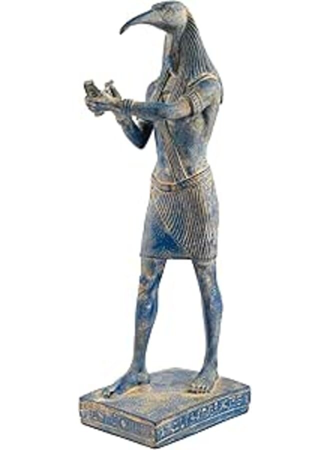 Ancient Egyptian Blue statue of Thoth God of moon, magic, and master of knowledge. He was depicted as an Ibis bird or a baboon Made in Egypt