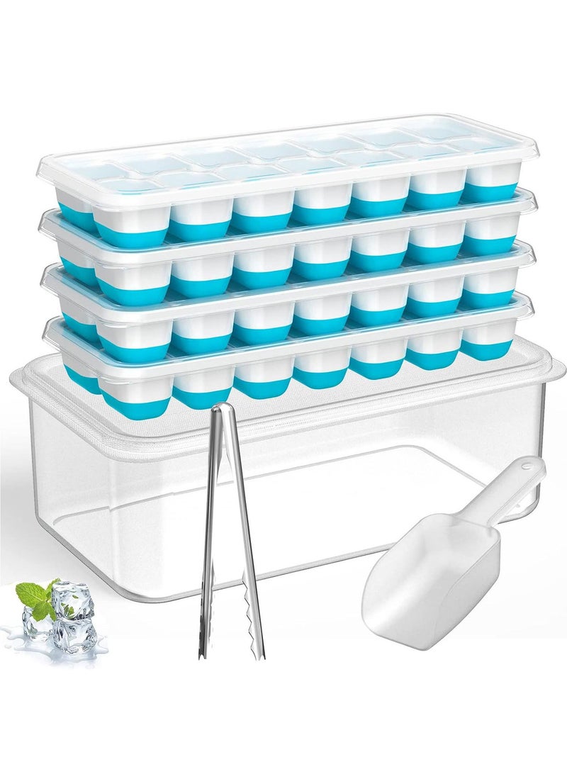 Bluejw 7-Piece Household Ice Cube Molds Set 14 Grid Ice Grid  Molds With Cover  - Image 1