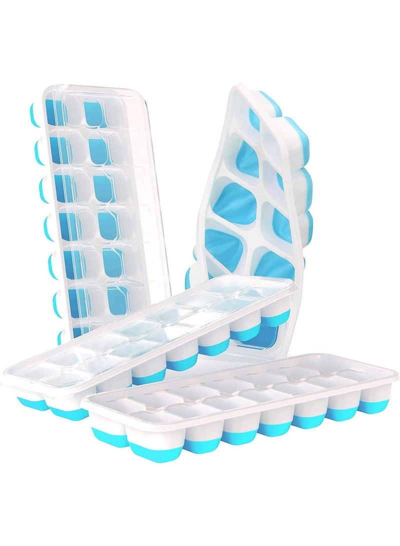 Bluejw 7-Piece Household Ice Cube Molds Set 14 Grid Ice Grid  Molds With Cover  - Image 2