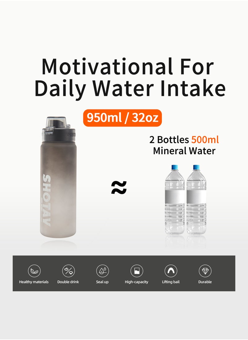 SHOTAY SHOTAY Sports Water Bottles 950ML BPA Free And Leakproof, Fast Flow With Removable Straw, Gym Water Bottle For School, Fitness And Outdoor Sports.  - Image 2