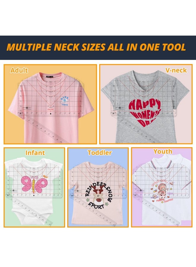 HTVRONT HTVRONT Tshirt Ruler Guide for Vinyl Alignment - Tshirt Measurement Tool for Heat Press in HTV Vinyl, All-in-ONE T Shirt Ruler to Center Design and Craft Sewing for Cricut Accessories and Supplies - Image 5