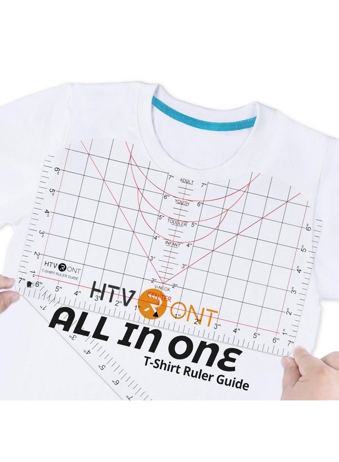 HTVRONT HTVRONT Tshirt Ruler Guide for Vinyl Alignment - Tshirt Measurement Tool for Heat Press in HTV Vinyl, All-in-ONE T Shirt Ruler to Center Design and Craft Sewing for Cricut Accessories and Supplies - Image 1