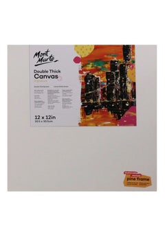 1-Piece Double Thick Stretched Canvas 340gsm Thickness With Pine Frame 12X12 Inch Size