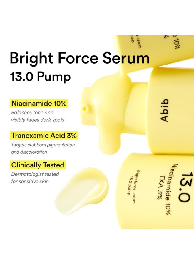 ابيب [Abib]  Bright Force Serum 13.0 Pump, 10% Niacinamide + 3% TXA,30ml, Brightening Serum for Uneven Skin Tone, Hyperpigmentation, Glass Skin Glow, Korean Skincare - Image 3