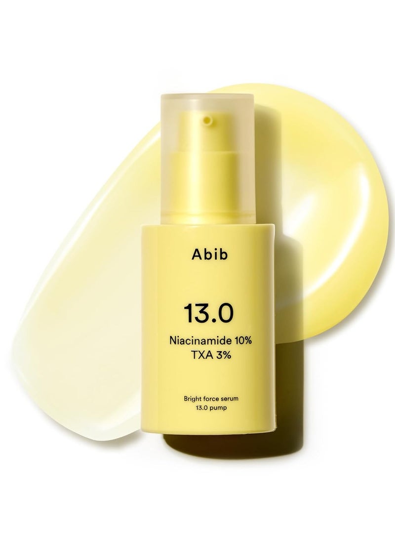 ابيب [Abib]  Bright Force Serum 13.0 Pump, 10% Niacinamide + 3% TXA,30ml, Brightening Serum for Uneven Skin Tone, Hyperpigmentation, Glass Skin Glow, Korean Skincare - Image 1