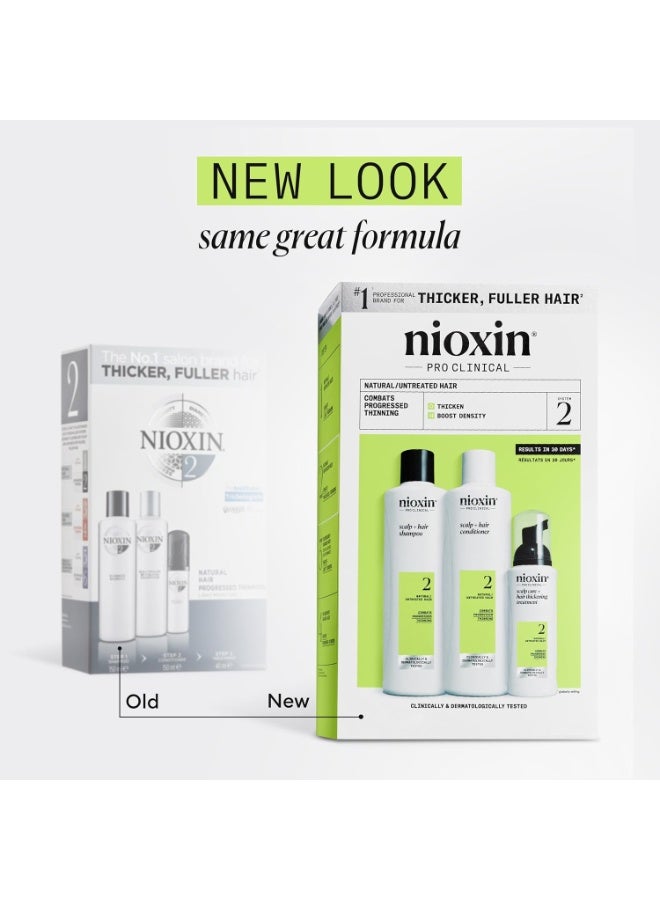 نيوكسين نظام نيوكسين 2، لشعر أكثر كثافة وامتلاءً، علاج لتكثيف الشعر الطبيعي مع ترقق متقدم، مجموعة الولاء كبيرة الحجم، شامبو مرطب، بلسم لفروة الرأس، سيروم لتكثيف الشعر - Image 5