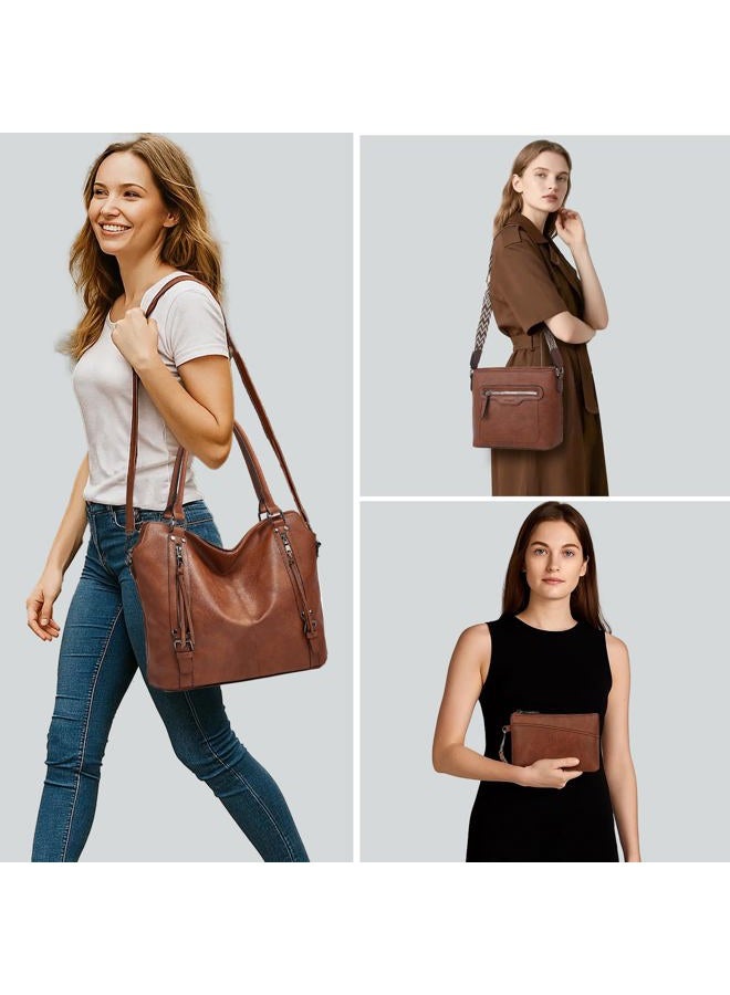 TANTOMI Crossbody Bags Set for Women, Tote Handbags Large Purse Shoulder Hobo Ladies Wallet with Adjustable Straps - Image 2