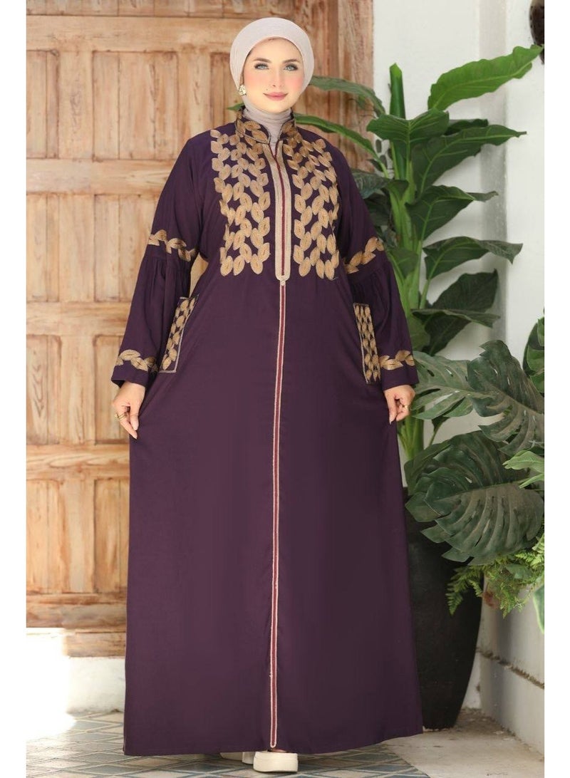 Women's Abaya in Imported Marasi Al-Ahram Fabric – Elegance and Luxury in Every Look. Size 2: Width 80cm – Suitable for up to 110 kg. - Image 4