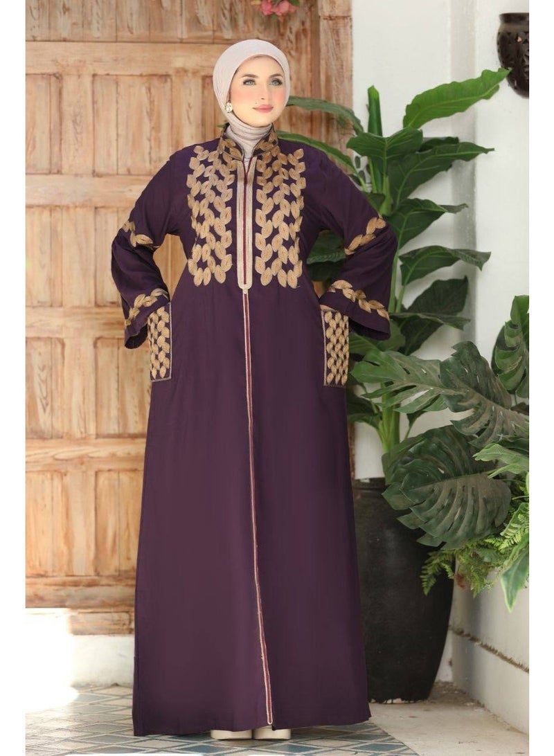 Women's Abaya in Imported Marasi Al-Ahram Fabric – Elegance and Luxury in Every Look. Size 2: Width 80cm – Suitable for up to 110 kg. - Image 3