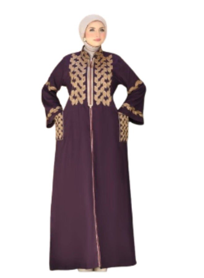 Women's Abaya in Imported Marasi Al-Ahram Fabric – Elegance and Luxury in Every Look. Size 2: Width 80cm – Suitable for up to 110 kg. - Image 1