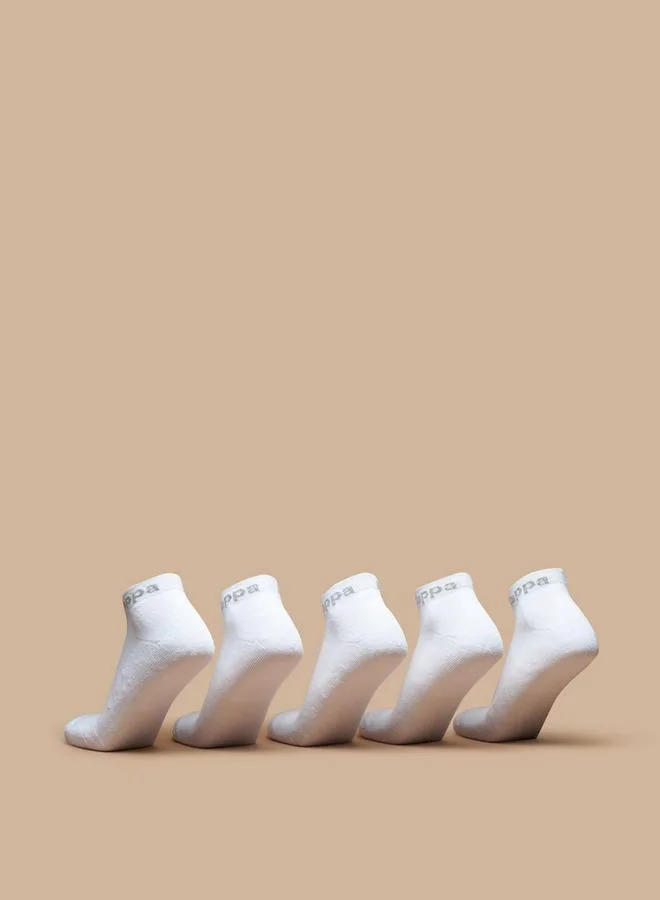 Kappa WHITE Printed Ankle Length Cushioned Socks - Set of 5 for Men | Best Price UAE