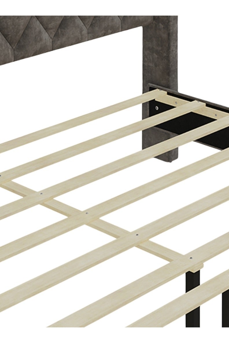 رويال أوك سرير ملكي من رويال أوك ميدو – لوح رأس منجد، إطار خشبي صلب، تصميم عصري، مريح ومتين - Image 5