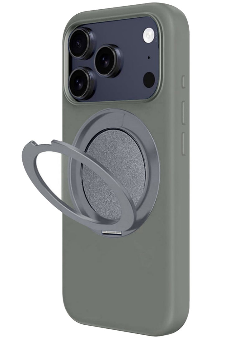 CATANES MagSafe Silicone Case Cover for Apple iPhone 17 Pro Max - 360° Spin Magnetic Stand Holder, Soft Liquid Silicone Cozy Grip -Full Camera Protection - Non-Slip Phone Case - Olive Green - Image 1