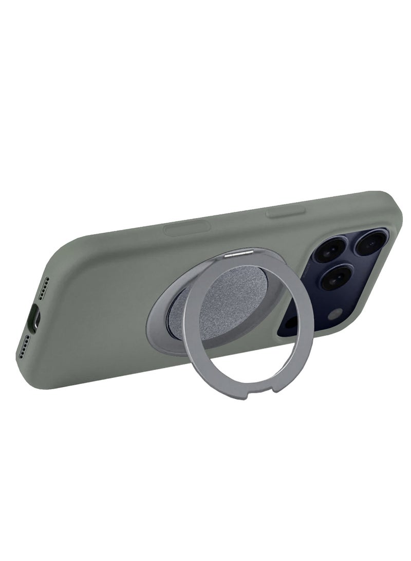 CATANES MagSafe Silicone Case Cover for Apple iPhone 17 Pro Max - 360° Spin Magnetic Stand Holder, Soft Liquid Silicone Cozy Grip -Full Camera Protection - Non-Slip Phone Case - Olive Green - Image 3