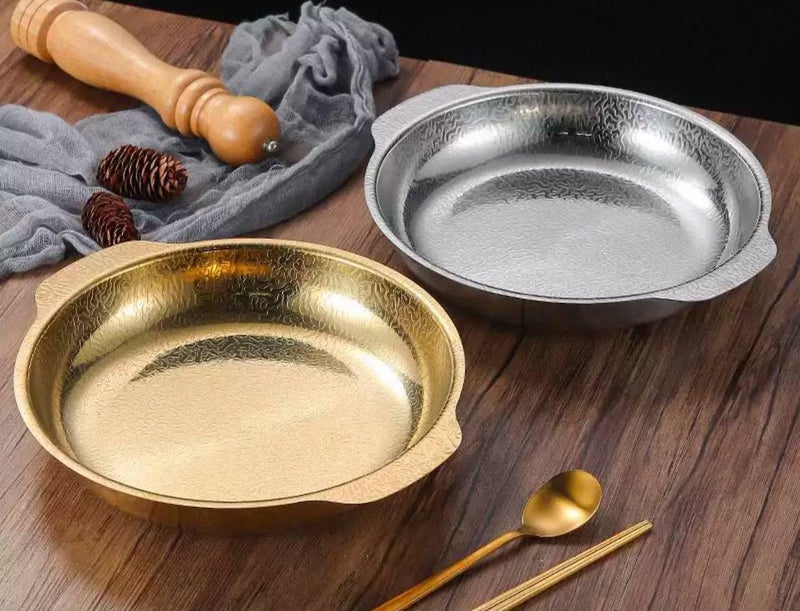 Generic Premium Gold Decorative Tagine Plates, Heavy Weight, 1 Piece Set, Traditional Moroccan Style Serving Dishes .abe - Image 1