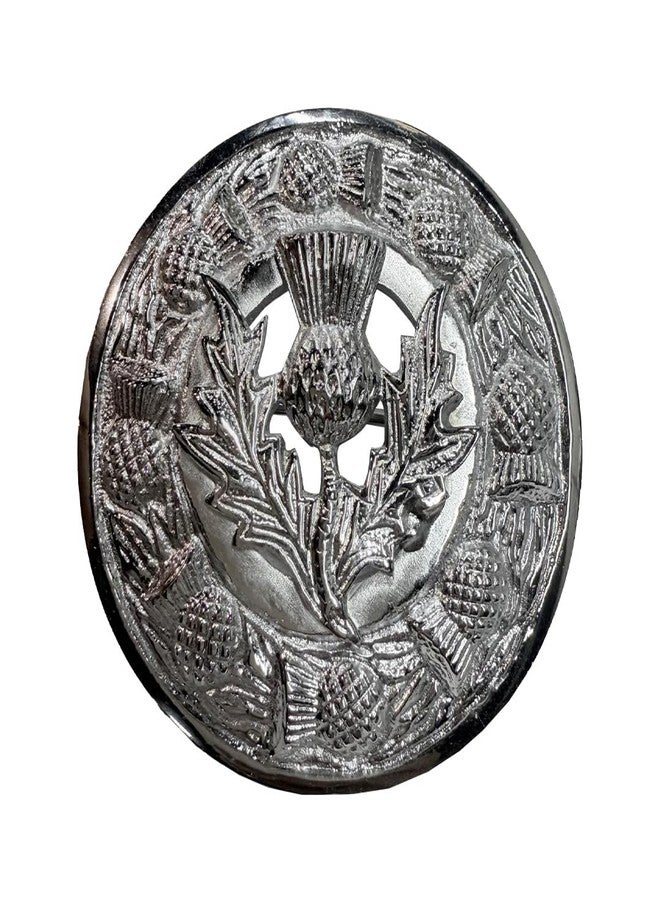 AAR Scottish Brooches Design Chrome Finish Pin Fly Plaid Highland Klit Size 3" - Image 2