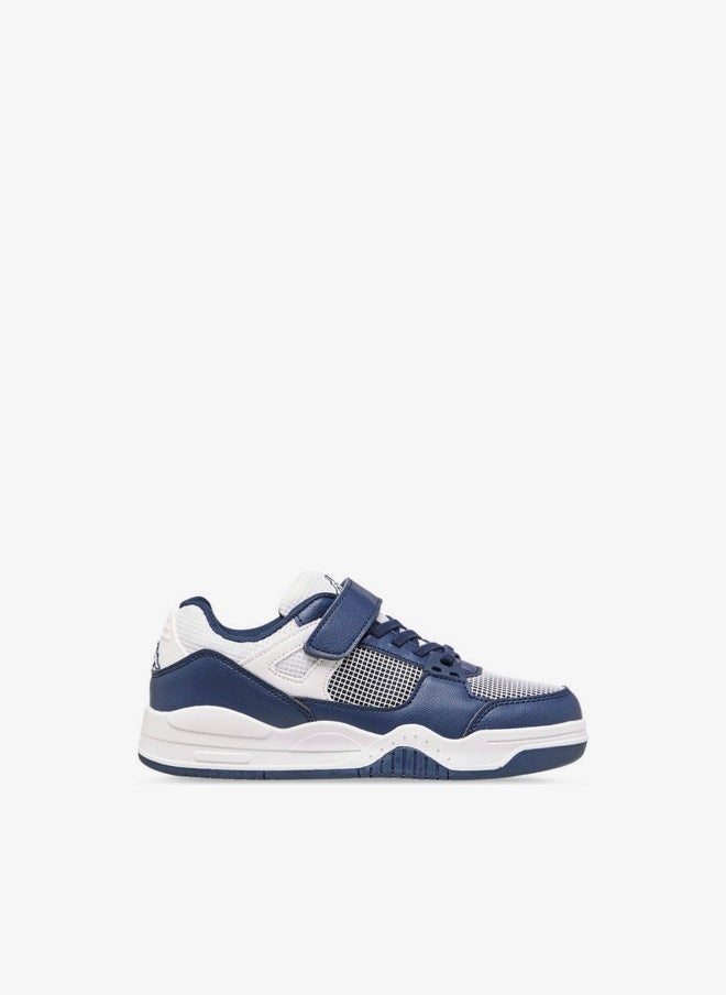 Kappa Boys' Logo Print Sneakers with Hook and Loop Closure - Image 1