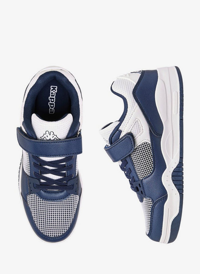 Kappa Boys' Logo Print Sneakers with Hook and Loop Closure - Image 3