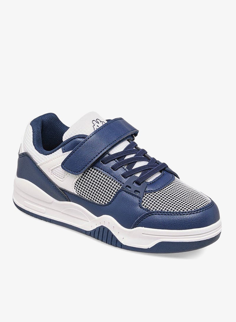Kappa Boys' Logo Print Sneakers with Hook and Loop Closure - Image 2